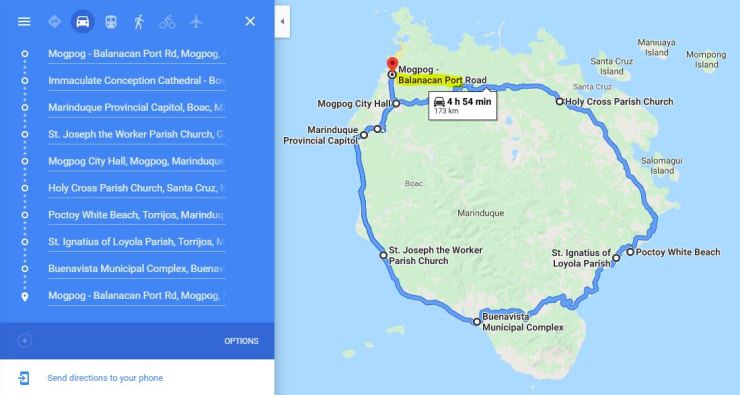 MARINDUQUE TRAVEL MAP